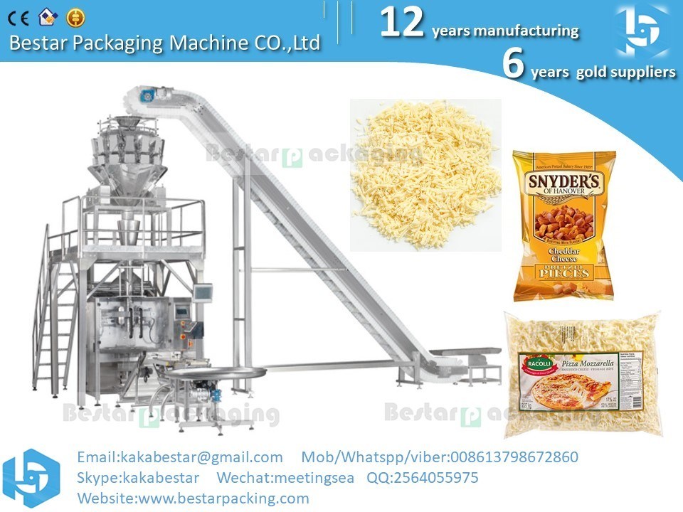 Multi-head scale + Parmesan cheese packaging machine Vffs + slice ...