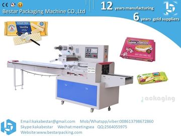 Bread, soda crackers, wafer packaging machine, automatic plastic film flow packaging supplier